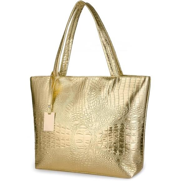 Purse and Handbag for Women Crocodile Satchel Large Shoulder Tote Bag - Picture 1 of 7